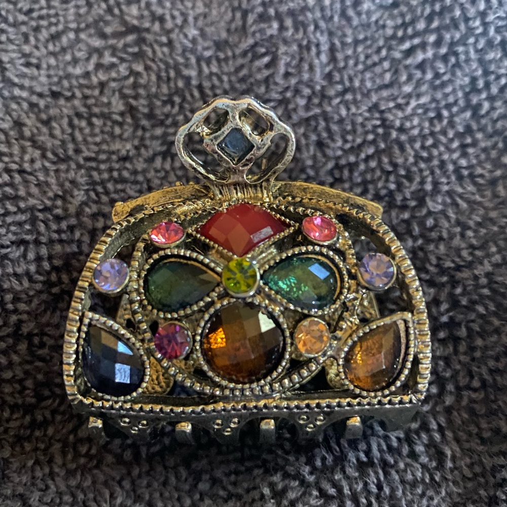 Vintage Metal Jaw Claw Hair Clip with Multi Color